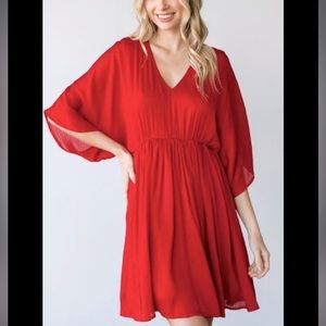 ASOS Flutter Sleeve Cross Over Mini Dress